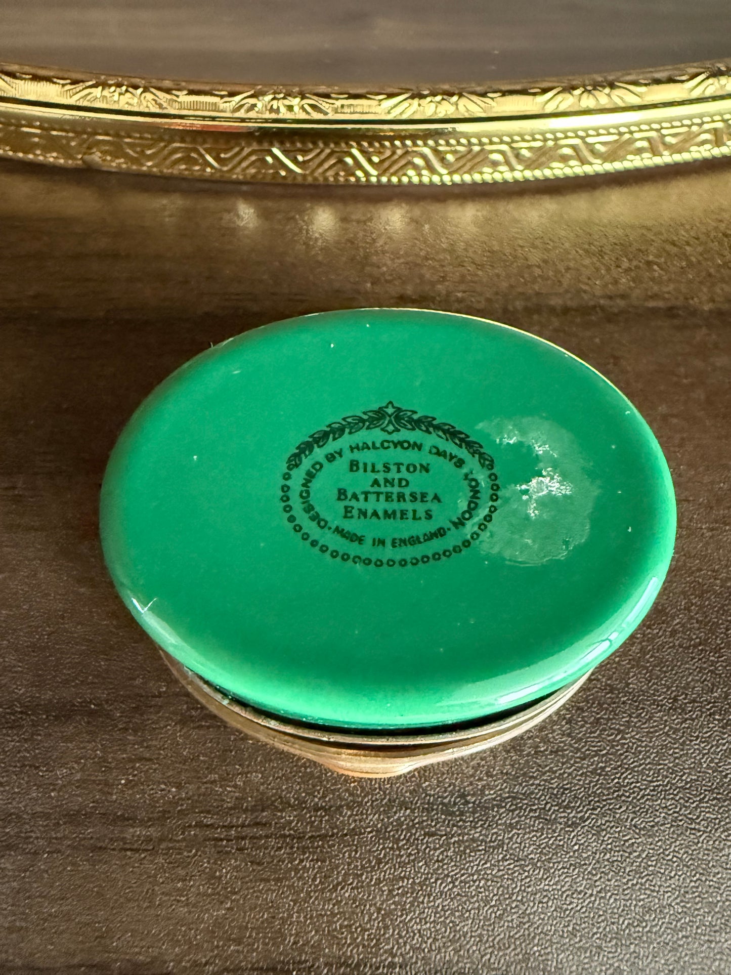 Bilston & Battersea Enamels Vintage Princess Margaret of England Hybrid Tea Rose Jewelry or Trinket Box - Made in England