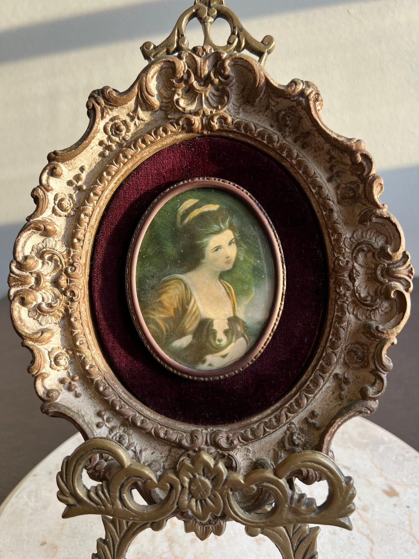 Cameo Creation Lady Vintage Ornate Framed Print Picture Oval Wall Decoration