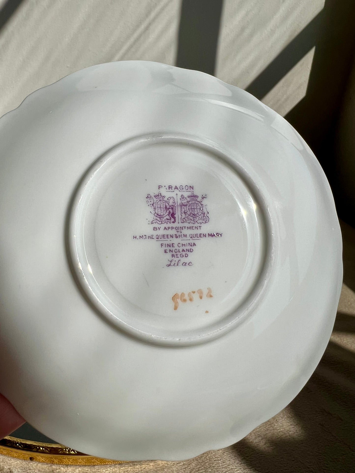 Paragon “Lilac” Double Warranted Vintage Teacup and Saucer from the 40s, English bone china