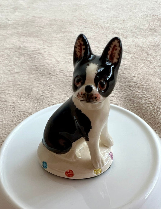 Vintage Boston Terrier Porcelain Figure