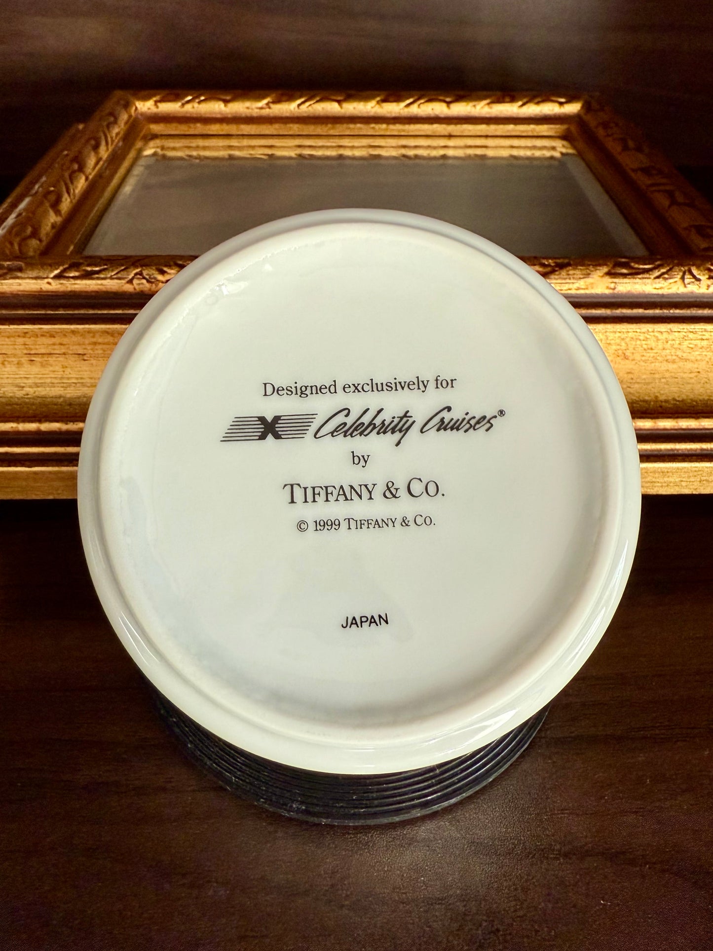 Tiffany & Co. Porcelain Jewelry or Trinket Box, Commissioned by Celebrity Cruises to Commemorate the New Millennium, Made in Japan