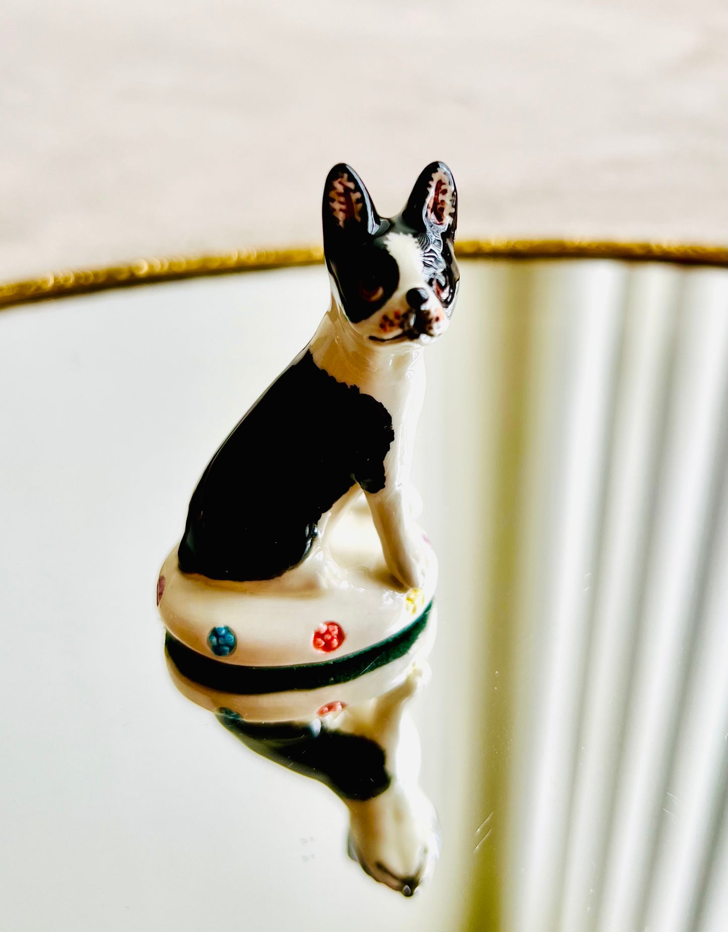 Vintage Boston Terrier Porcelain Figure