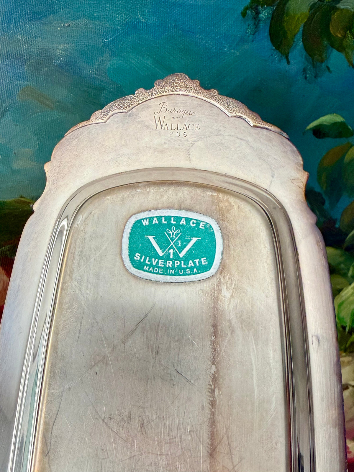 Wallace "Baroque" Silverplated Covered Vintage Butter Dish (Model #206)