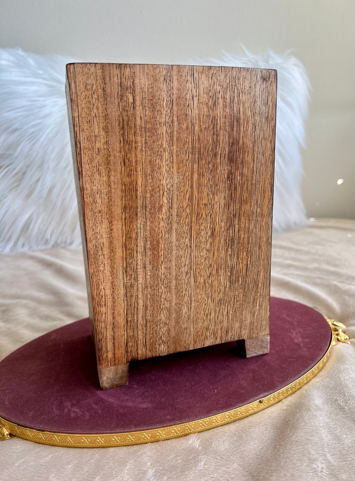 Hand Painted Wooden Chest with Ceramic Drawers and Jewelry Storage