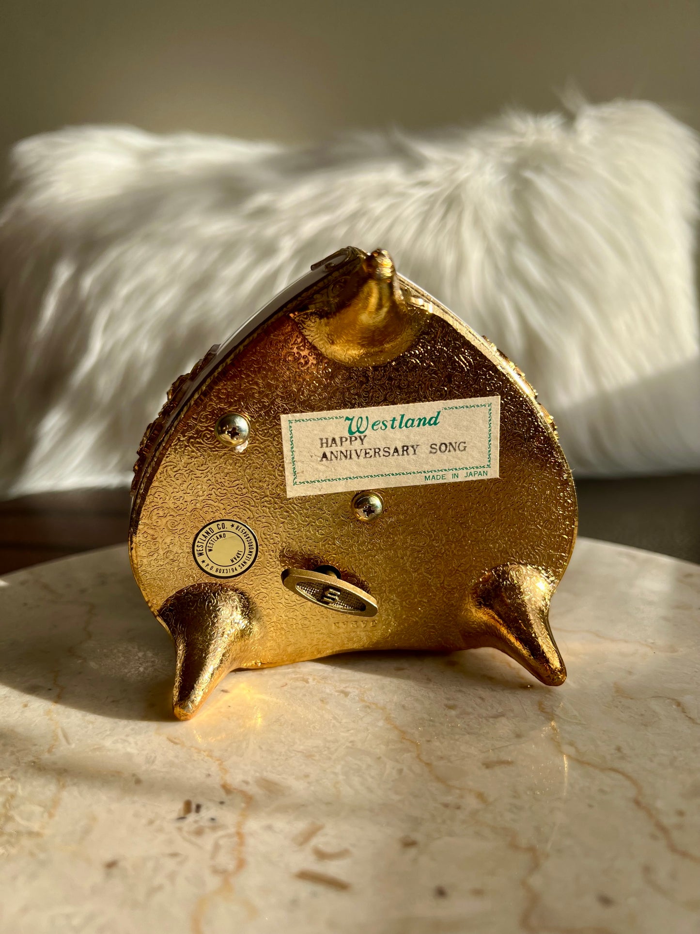 Westland Heart Shape Vintage Music Box - Happy Anniversary Song, Made in Japan - from Hollywood actor Mickey Rooney's estate