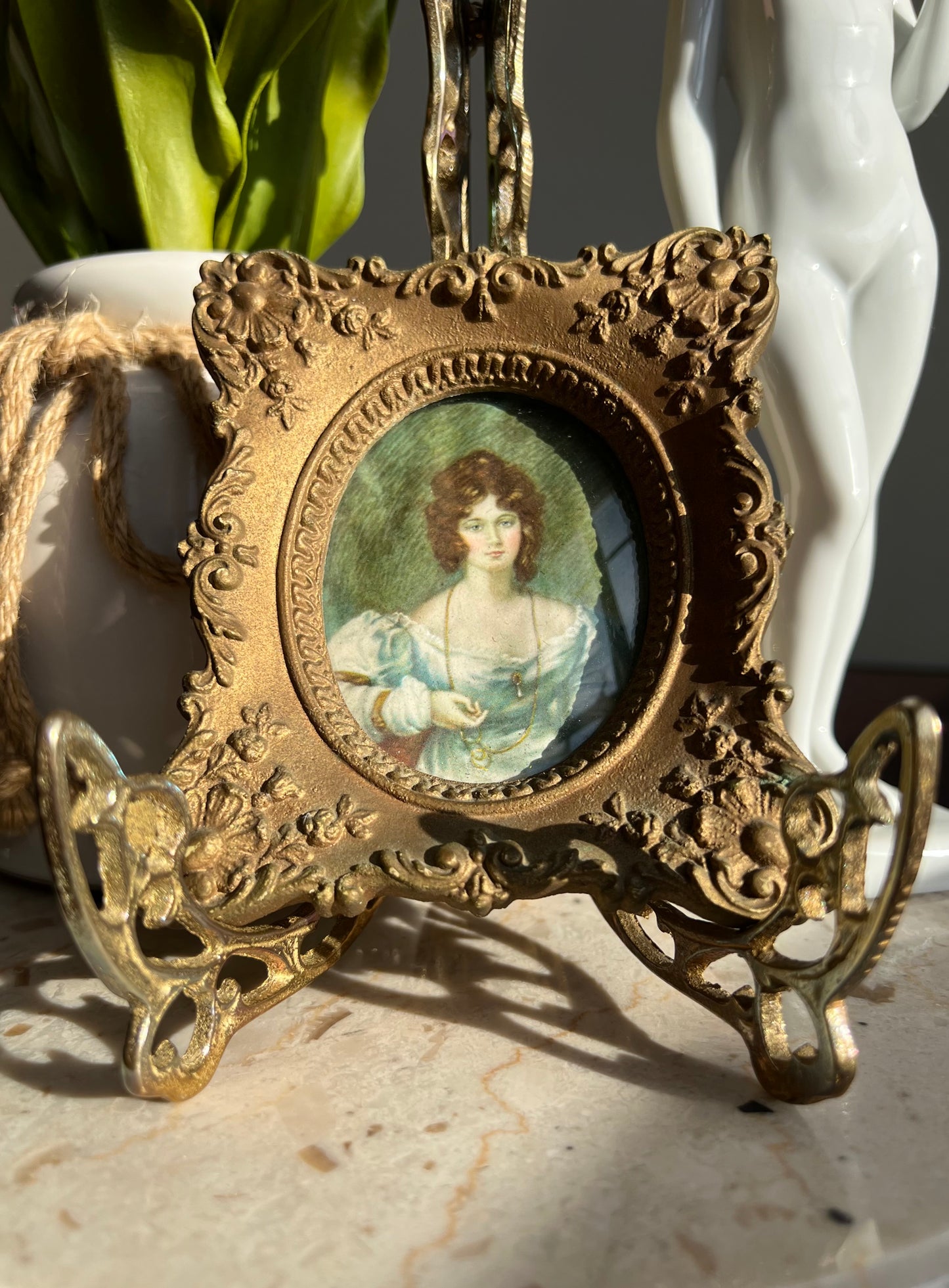 Cameo Creation Hubak Lady Victorian Print Picture Vintage Gilded Framed Ornate Wall Decor