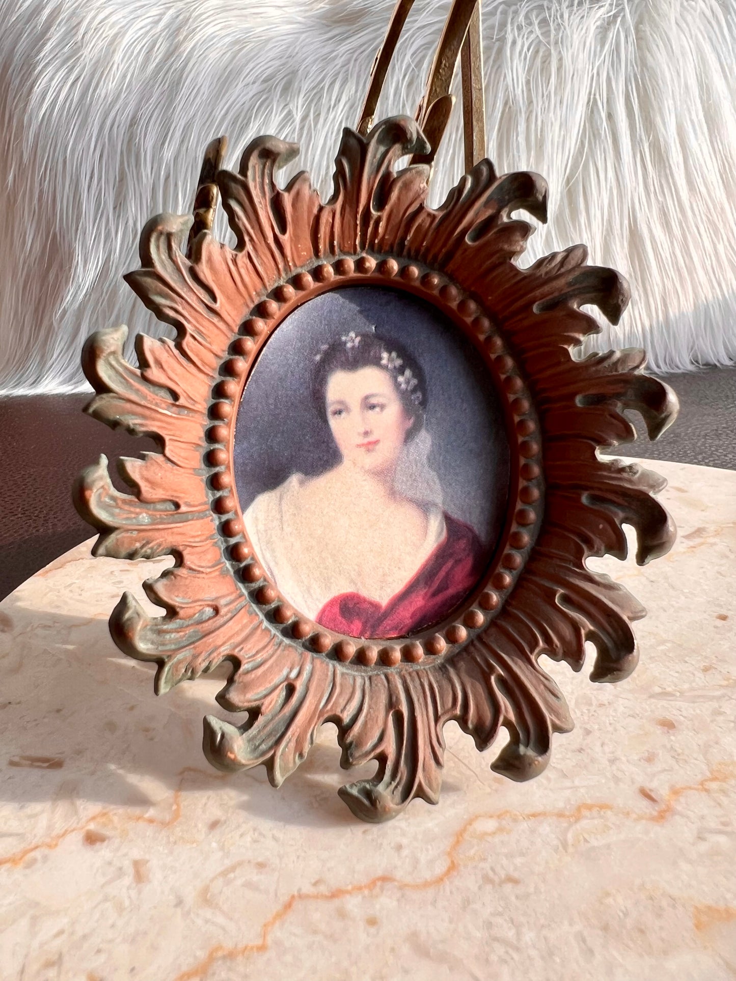 Cameo Creation Vintage Miniature Oval Print Portrait Picture