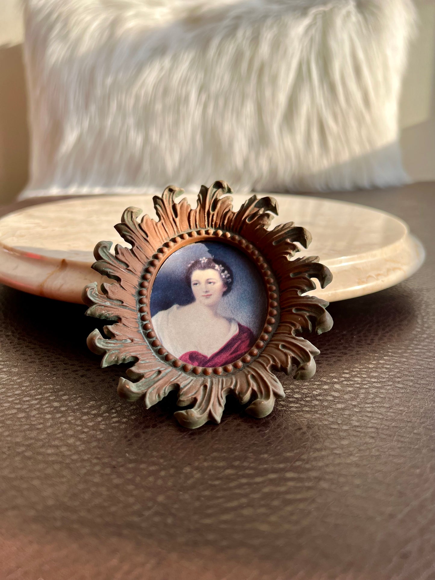 Cameo Creation Vintage Miniature Oval Print Portrait Picture