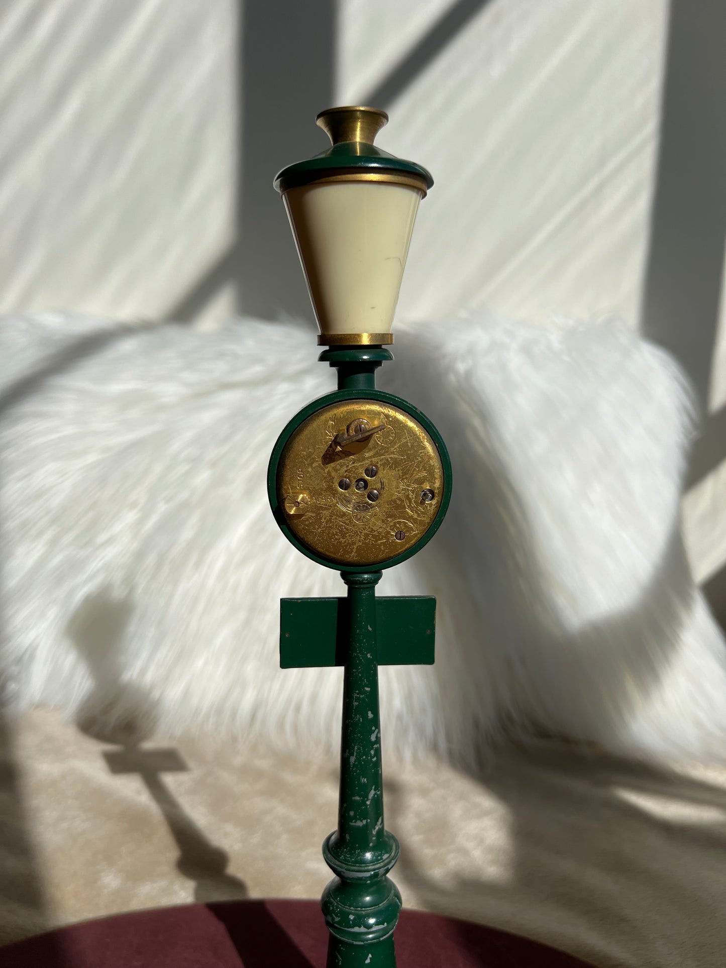 Jaeger LeCoultre Vintage Table Clock Rue De La Paix Street Green Lamp