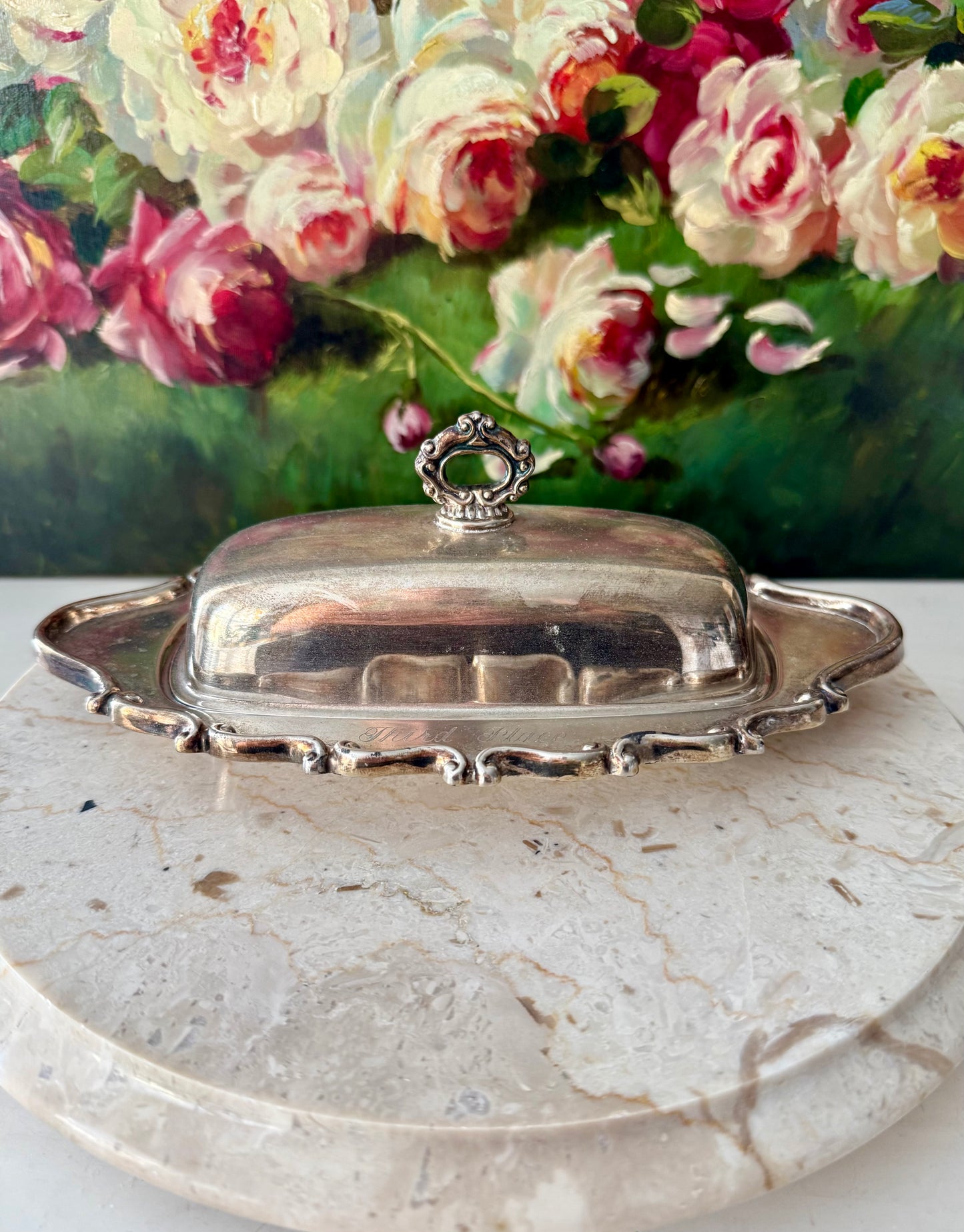 F.B. Rogers Silver Co., Vintage Silver Plate Lidded Butter Dish from the 1960s - Made in USA