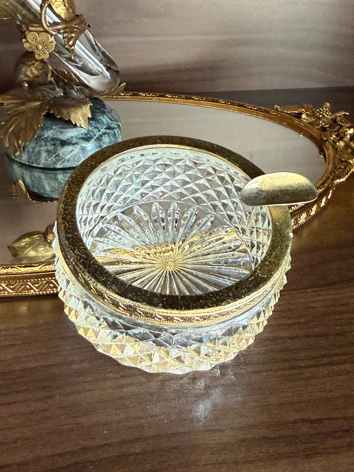 Antique Crystal Cut Glass Empire French Style Ashtrays - This price is only for one item!