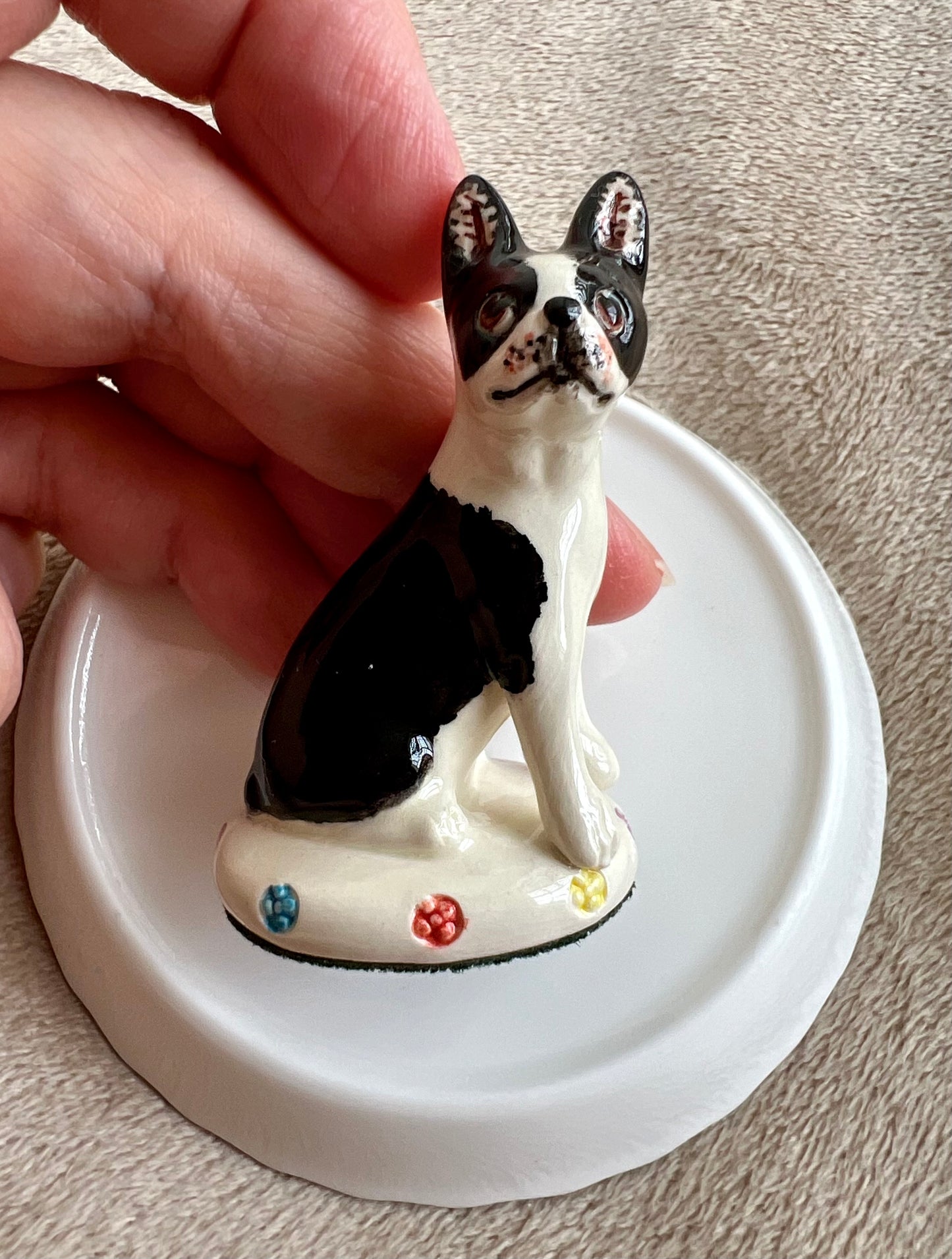 Vintage Boston Terrier Porcelain Figure