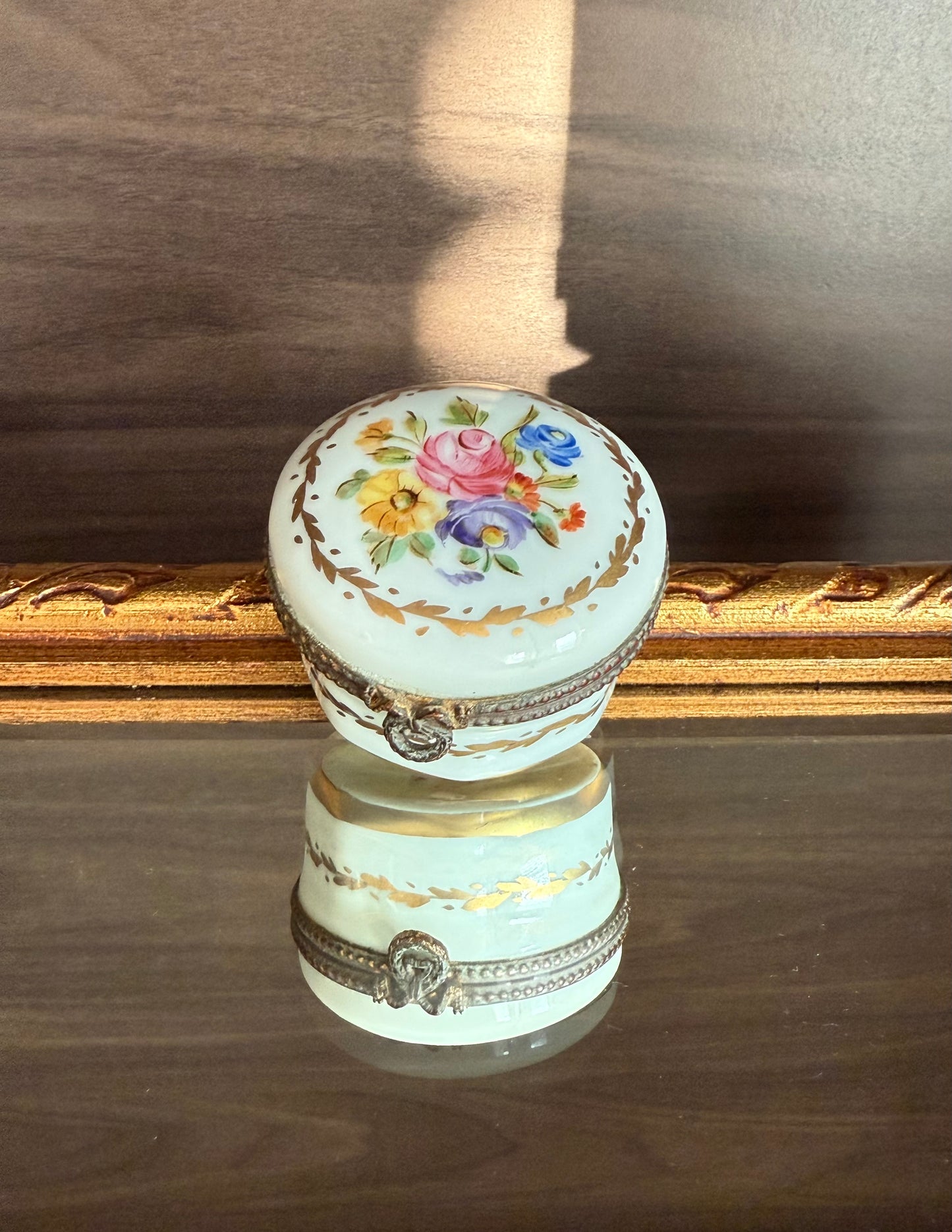 Antique Handmade and Hand-Painted Paris 1854 Porcelain Jewelry Box or Ring Holder - Made in France