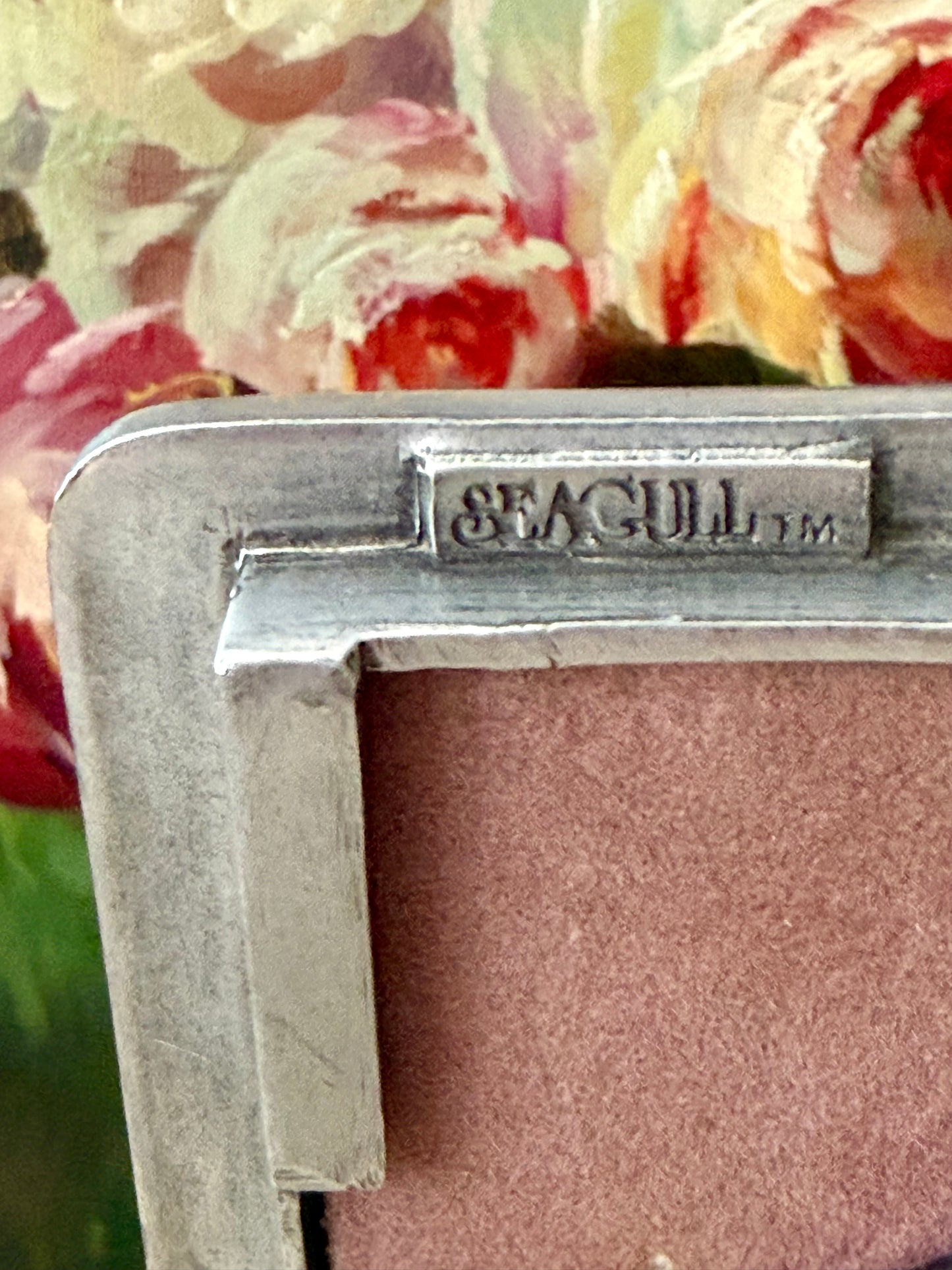 1988 Silver Plated Vintage Seagull Pewter Equestrian Picture Frame (model PF160) - Made in Canada