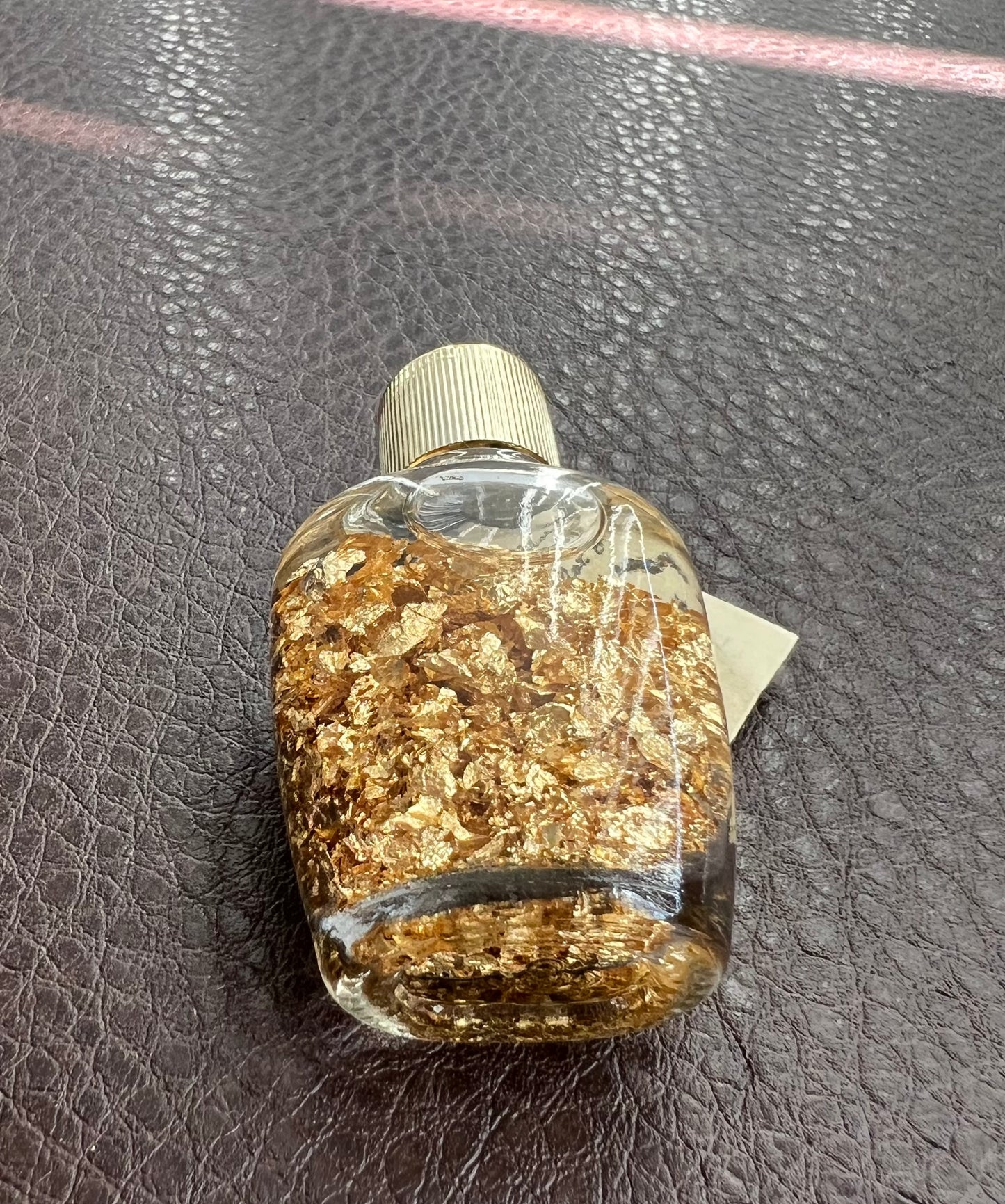 Gold Flake in Water Vial with Tag Brazilian Authentic