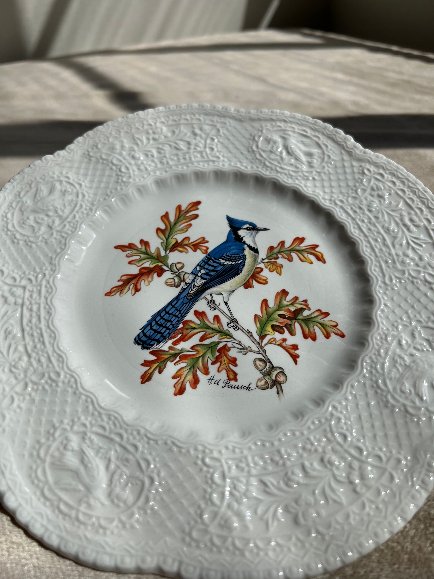 Royal Cauldon Bristol Ironstone Blue Jay Avairy Plate