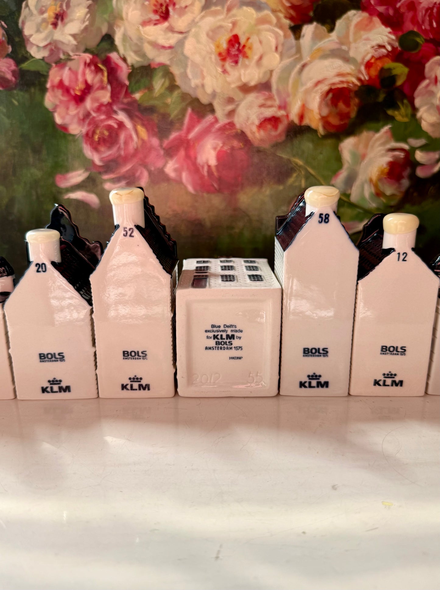 KLM Delft Blue Miniature Vintage Porcelain Dutch Houses - Nr. 12, 20, 23, 52 (2 pc), 55, 58, 97 (2 pc)