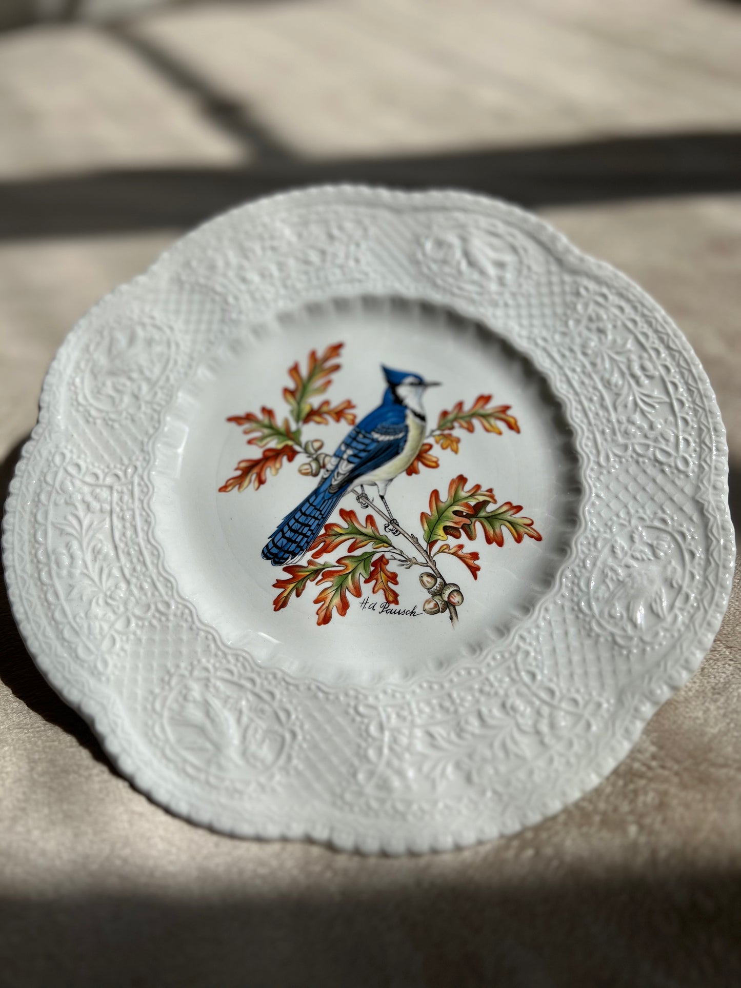 Royal Cauldon Bristol Ironstone Blue Jay Avairy Plate