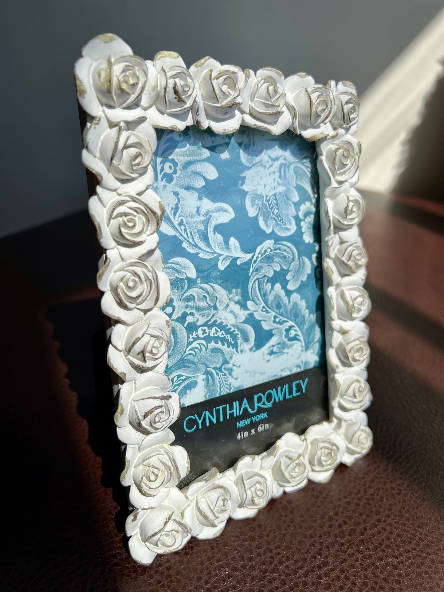 Cynthia Rowley New York White Roses Vintage Photo Frame