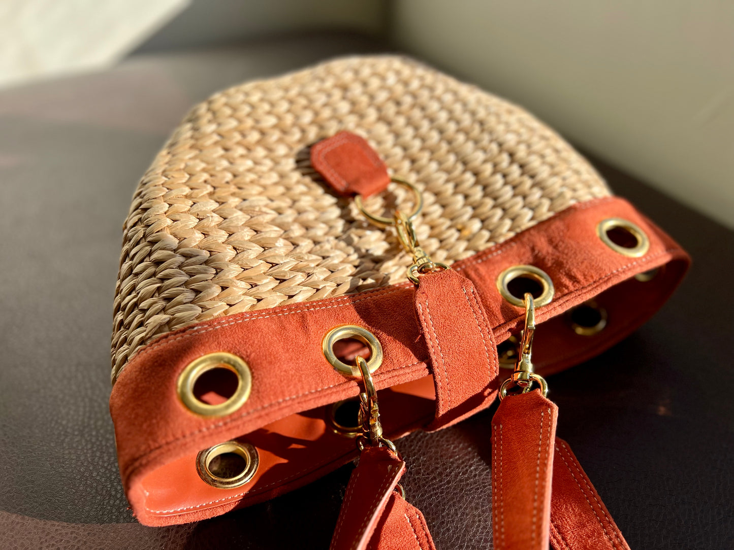 Shoulder Bag by Amanda Smith with Cooper and Gold Straw