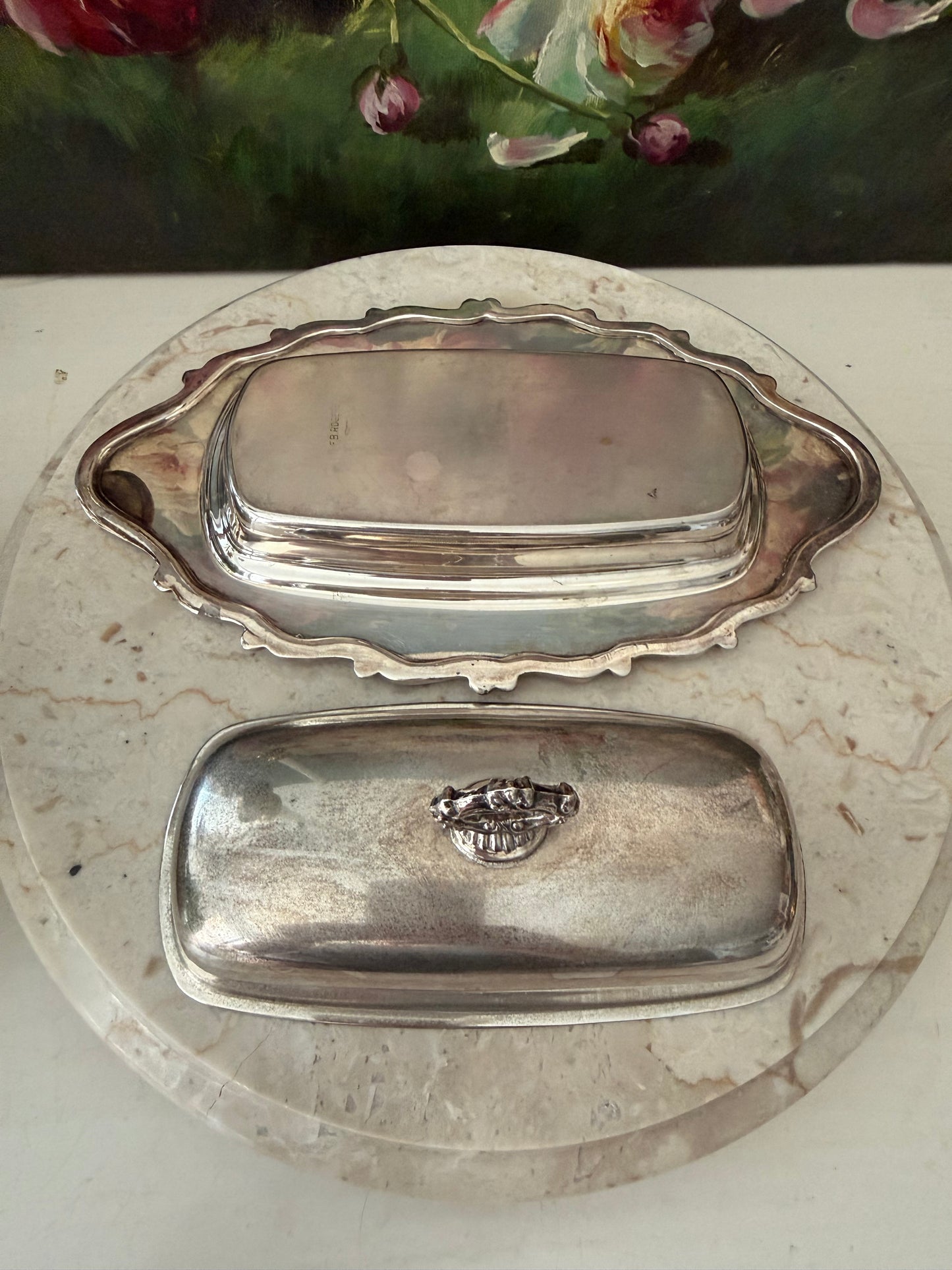F.B. Rogers Silver Co., Vintage Silver Plate Lidded Butter Dish from the 1960s - Made in USA