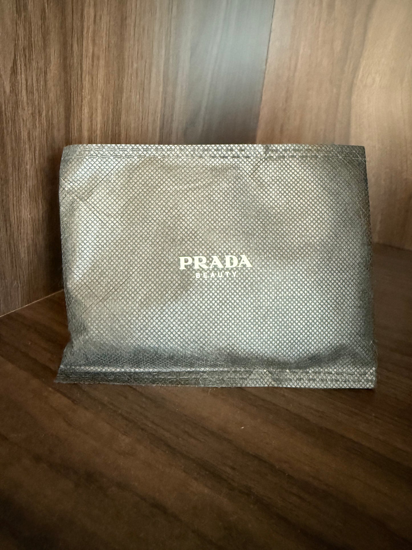 PRADA Beauty Metallic Triangle-shaped Makeup Double Mini Mirror Compact With Pouch Dust Bag - Made in Italy