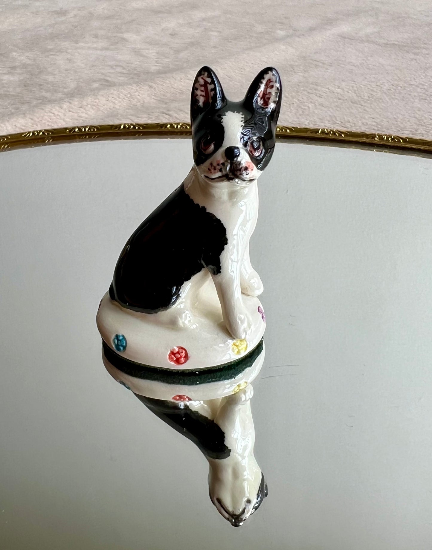 Vintage Boston Terrier Porcelain Figure