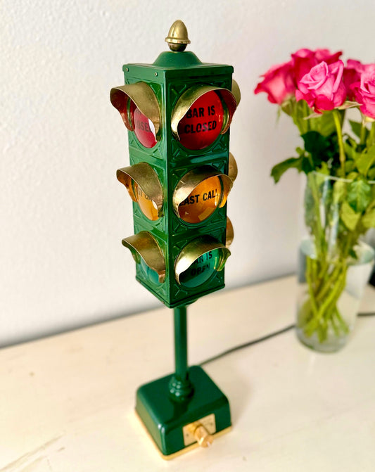 Decorative 1960s Vintage Bar Lamp, Three-colored Stop Light Traffic Signal, Made in Japan