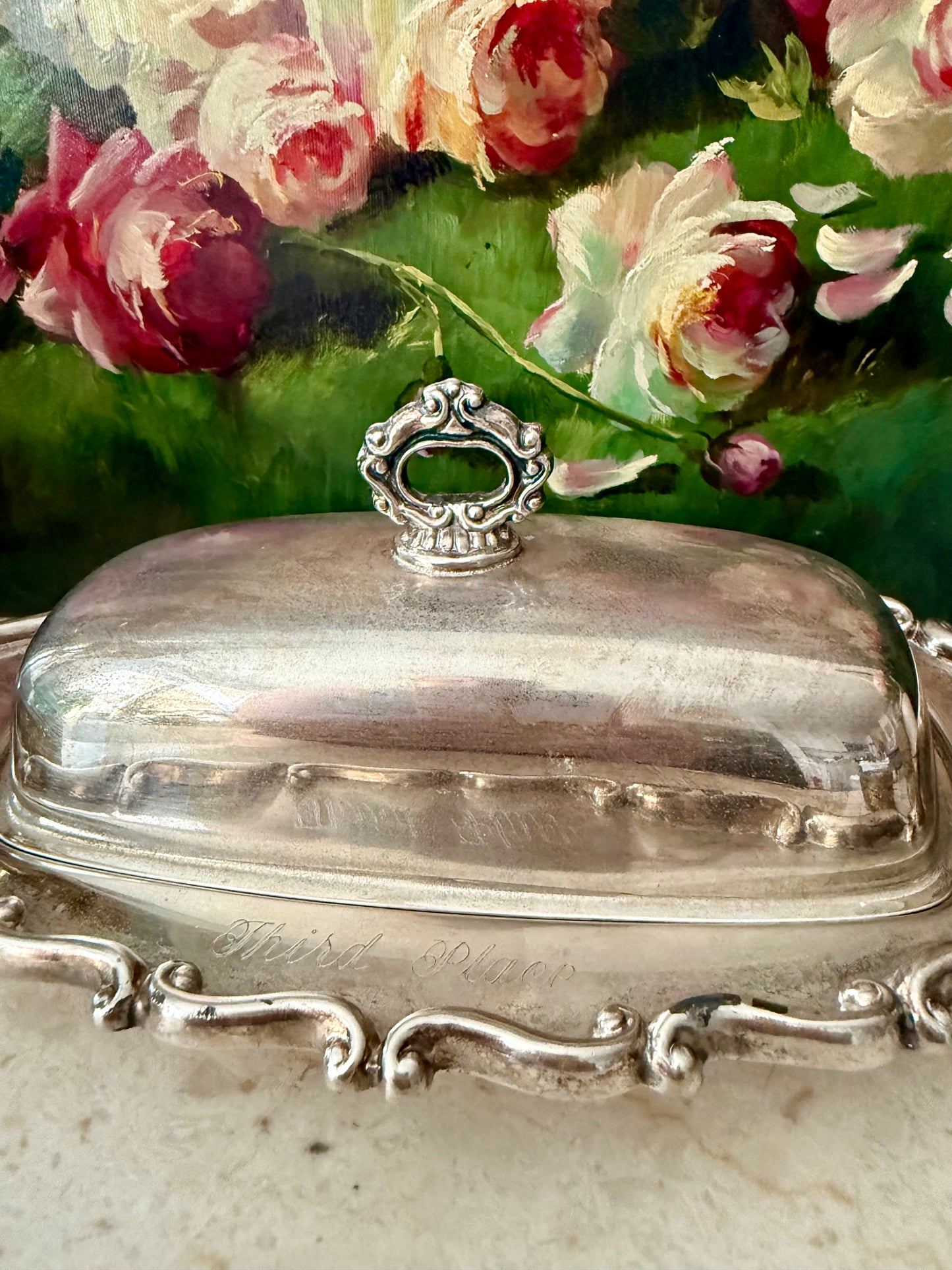 F.B. Rogers Silver Co., Vintage Silver Plate Lidded Butter Dish from the 1960s - Made in USA