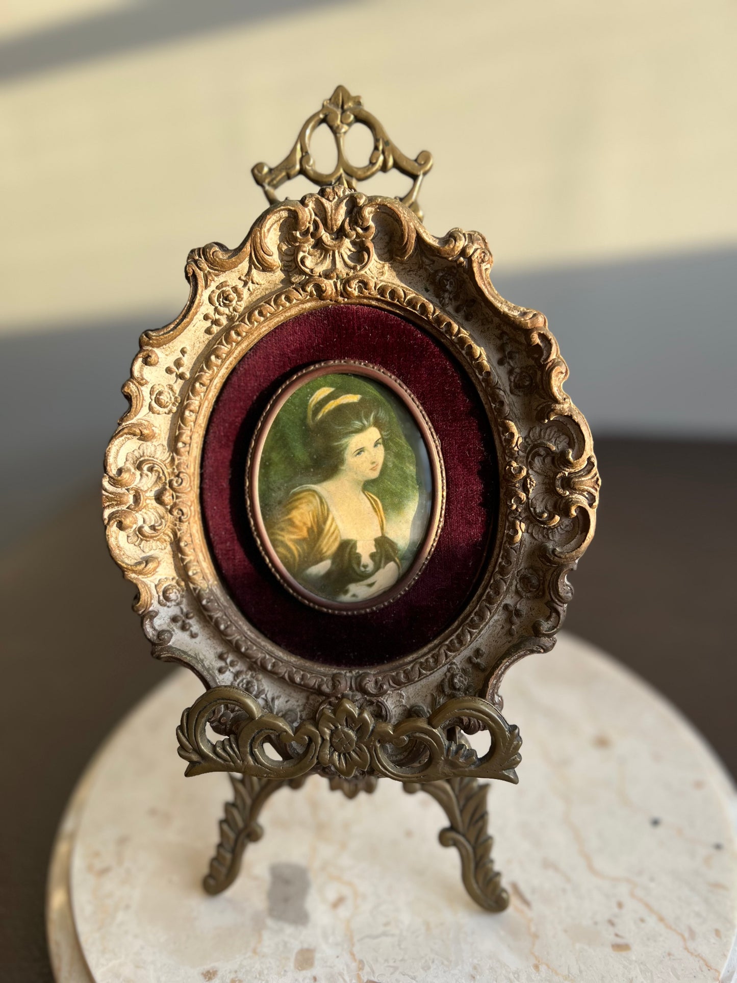 Cameo Creation Lady Vintage Ornate Framed Print Picture Oval Wall Decoration