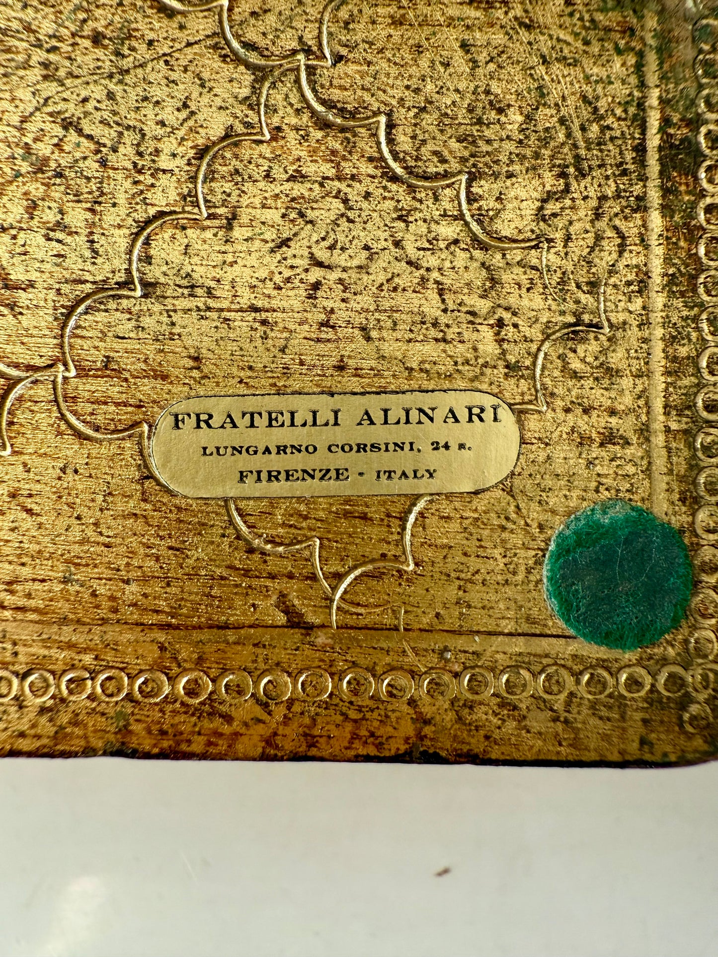 Fratelli Alinari Architectural Gold gilded Large Vintage Wooden Florentine Jewelry Box, Made in Italy