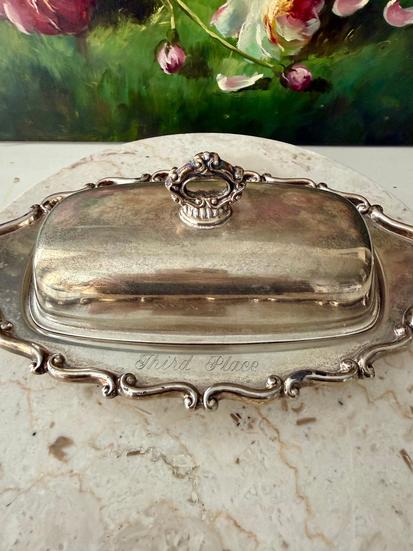 F.B. Rogers Silver Co., Vintage Silver Plate Lidded Butter Dish from the 1960s - Made in USA