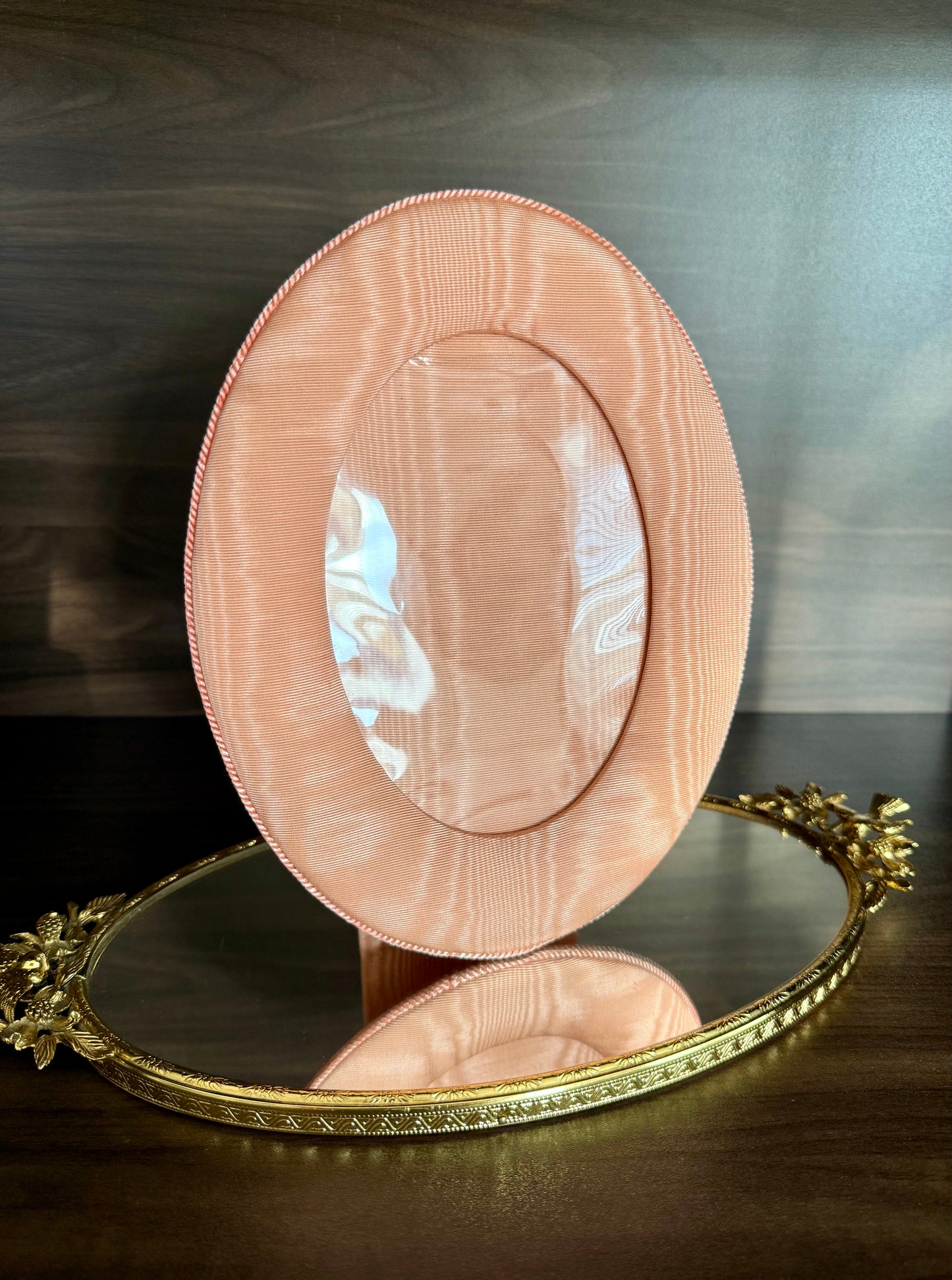 A Pair of Pink Elegant Silk fabric - coated Vintage Photo/ Picture Frames (2 pieces)