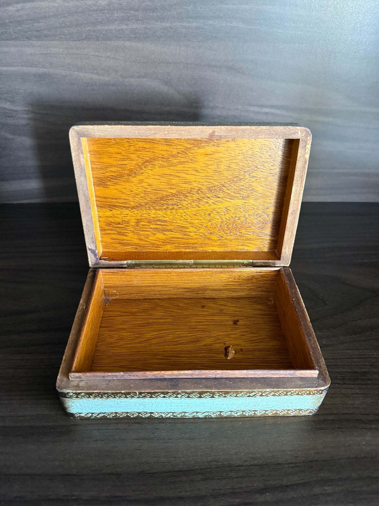 Italian Florentine Gold gilded, Handmade Wooden Vintage Jewelry or Trinket Box - Made in Italy