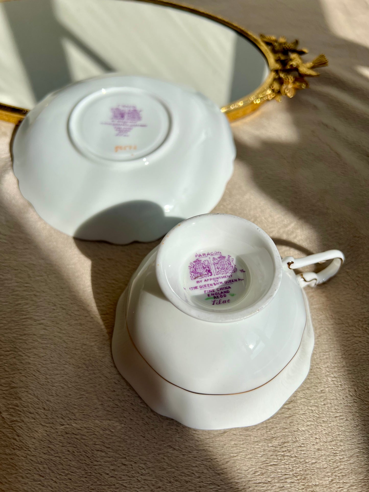 Paragon “Lilac” Double Warranted Vintage Teacup and Saucer from the 40s, English bone china