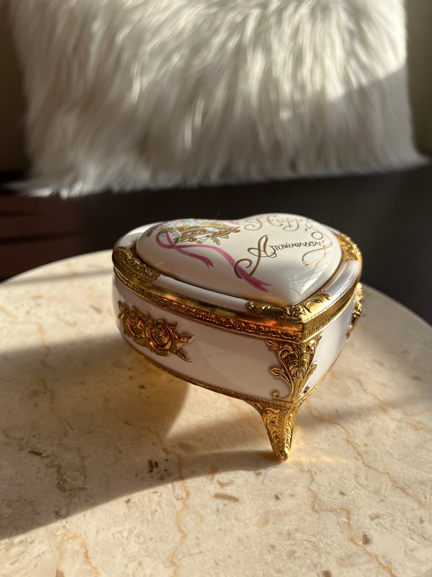 Westland Heart Shape Vintage Music Box - Happy Anniversary Song, Made in Japan - from Hollywood actor Mickey Rooney's estate