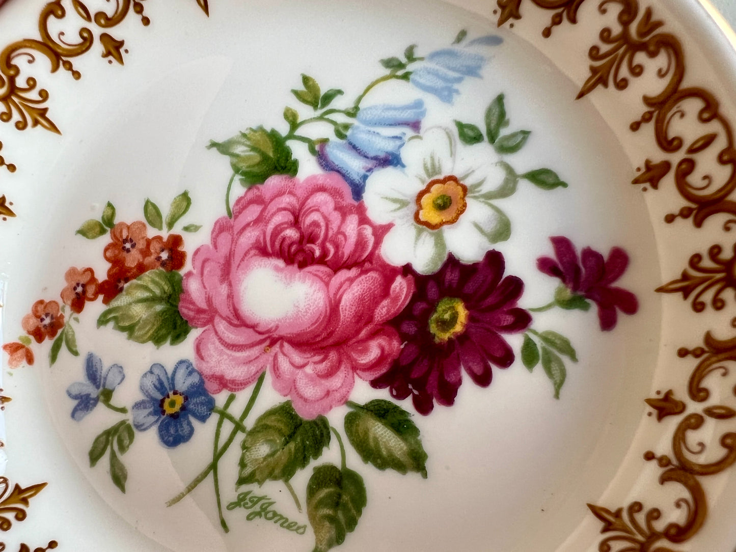 Crown Staffordshire floral design small ceramics pin tray