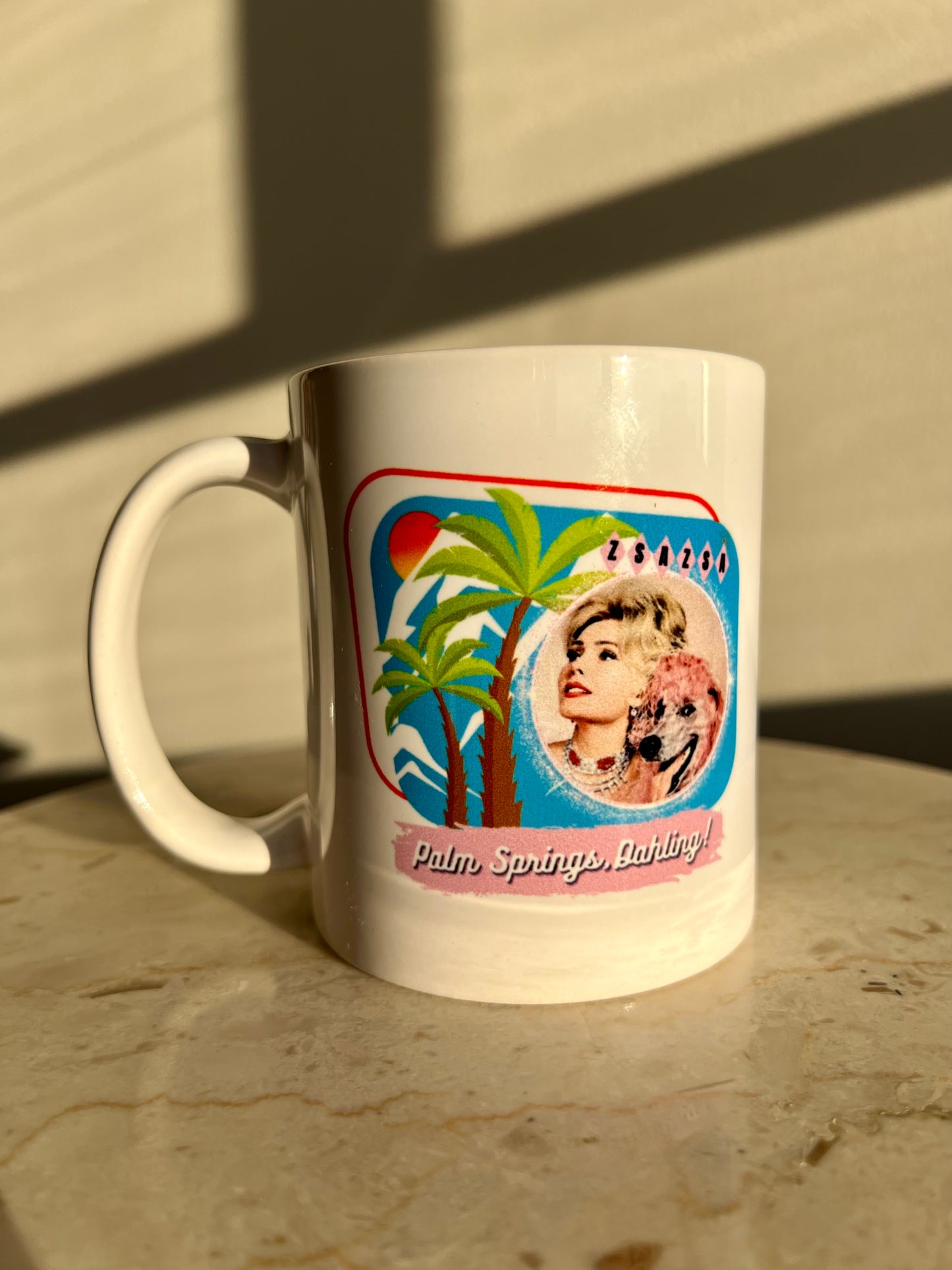 Zsa Zsa Dahling Original Unique New “Palm Springs, Dahling” Mug - Blue