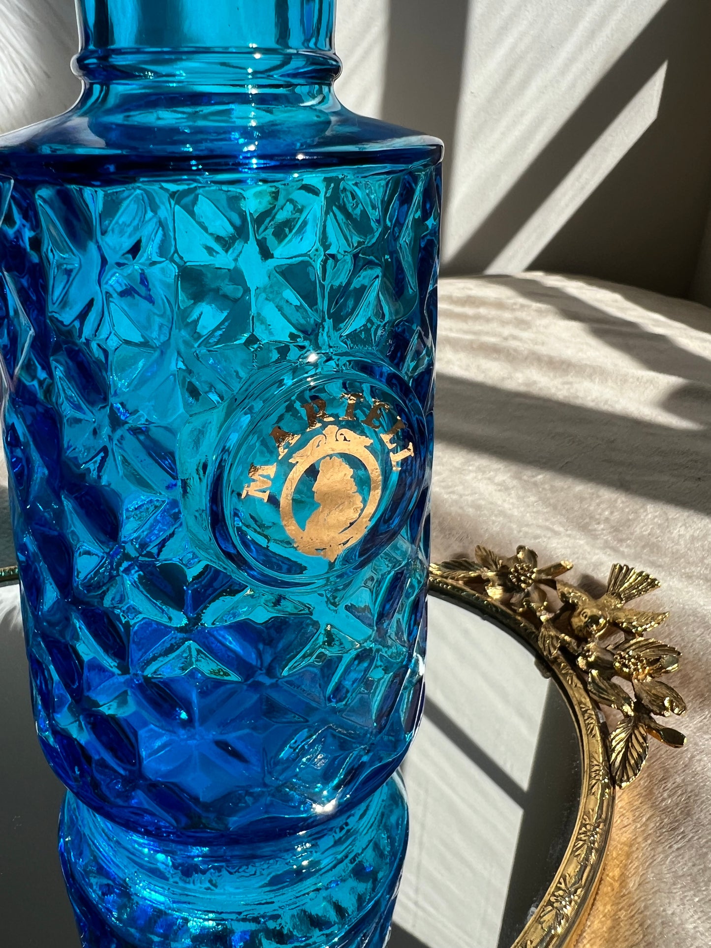 Beautiful Martell Blue Glass Bottle Vintage Decanters ($ 52/pcs)