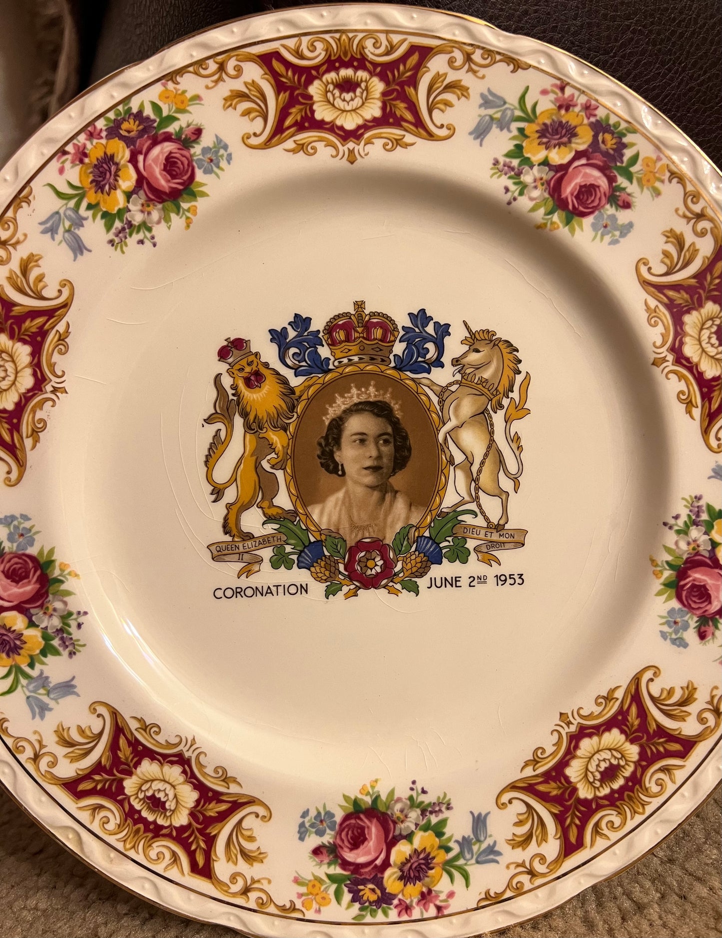 Vintage Commemorative Plate of Queen Elizabeth II’s Coronation in 1953