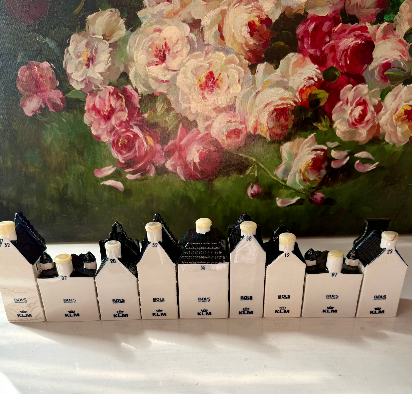 KLM Delft Blue Miniature Vintage Porcelain Dutch Houses - Nr. 12, 20, 23, 52 (2 pc), 55, 58, 97 (2 pc)