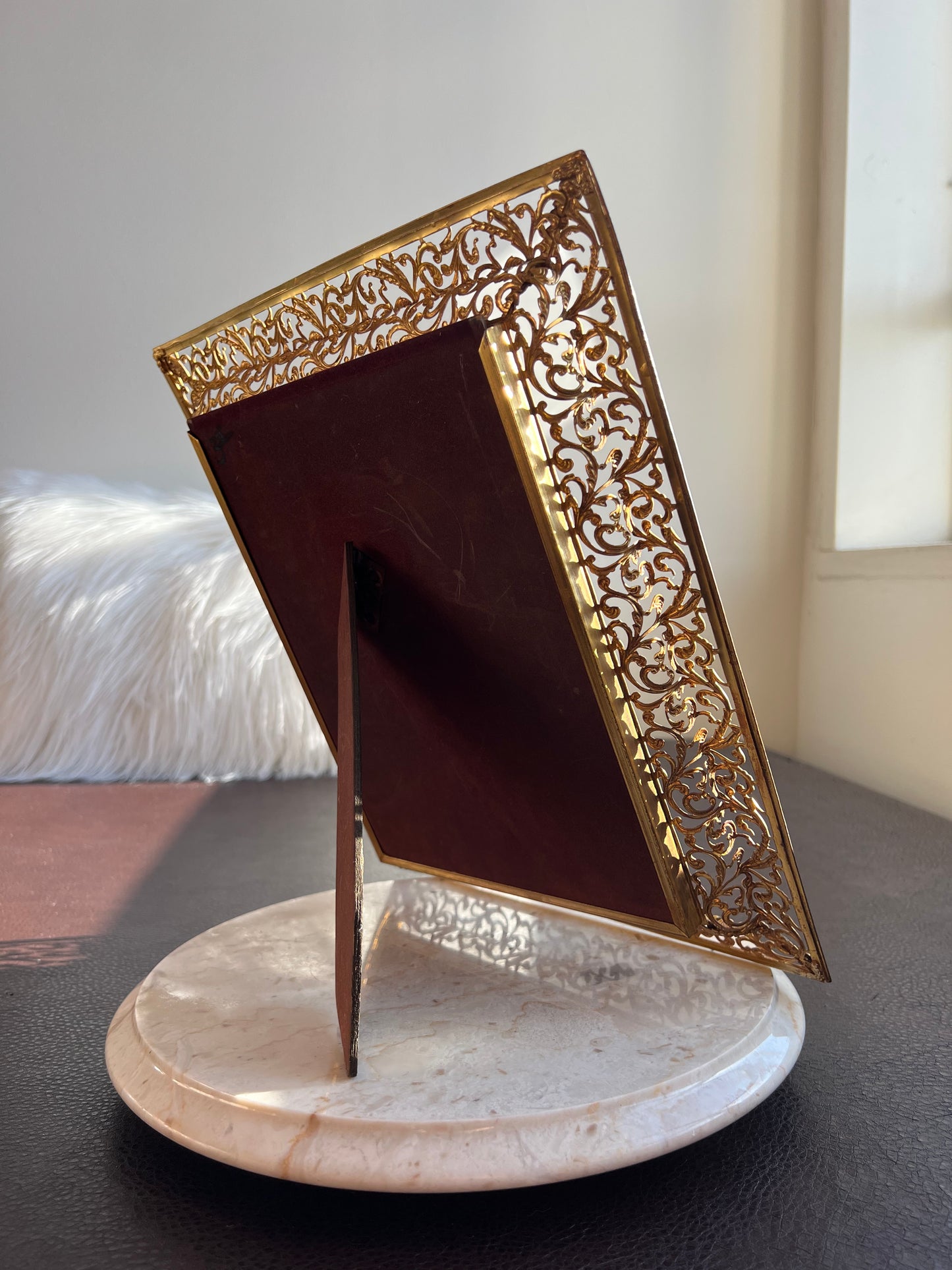 Gold Plated Antiqued Ornate Filigree Photo/ Picture Frame with Glass Front by Metalcraft, 8 X 10 Photo Size