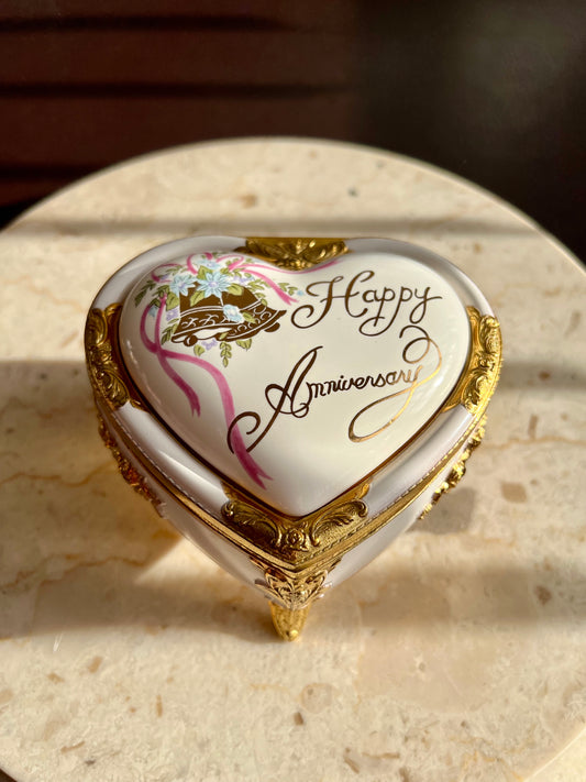 Westland Heart Shape Vintage Music Box - Happy Anniversary Song, Made in Japan - from Hollywood actor Mickey Rooney's estate