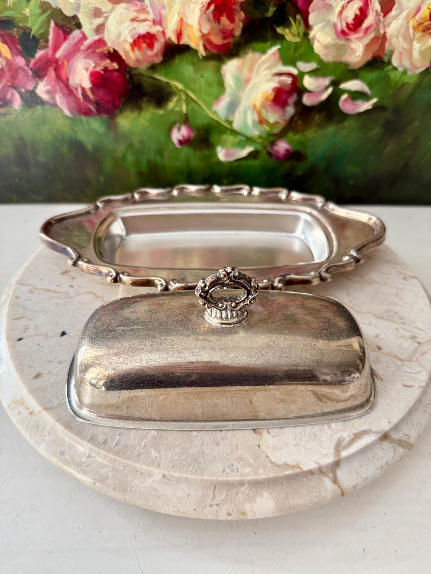 F.B. Rogers Silver Co., Vintage Silver Plate Lidded Butter Dish from the 1960s - Made in USA