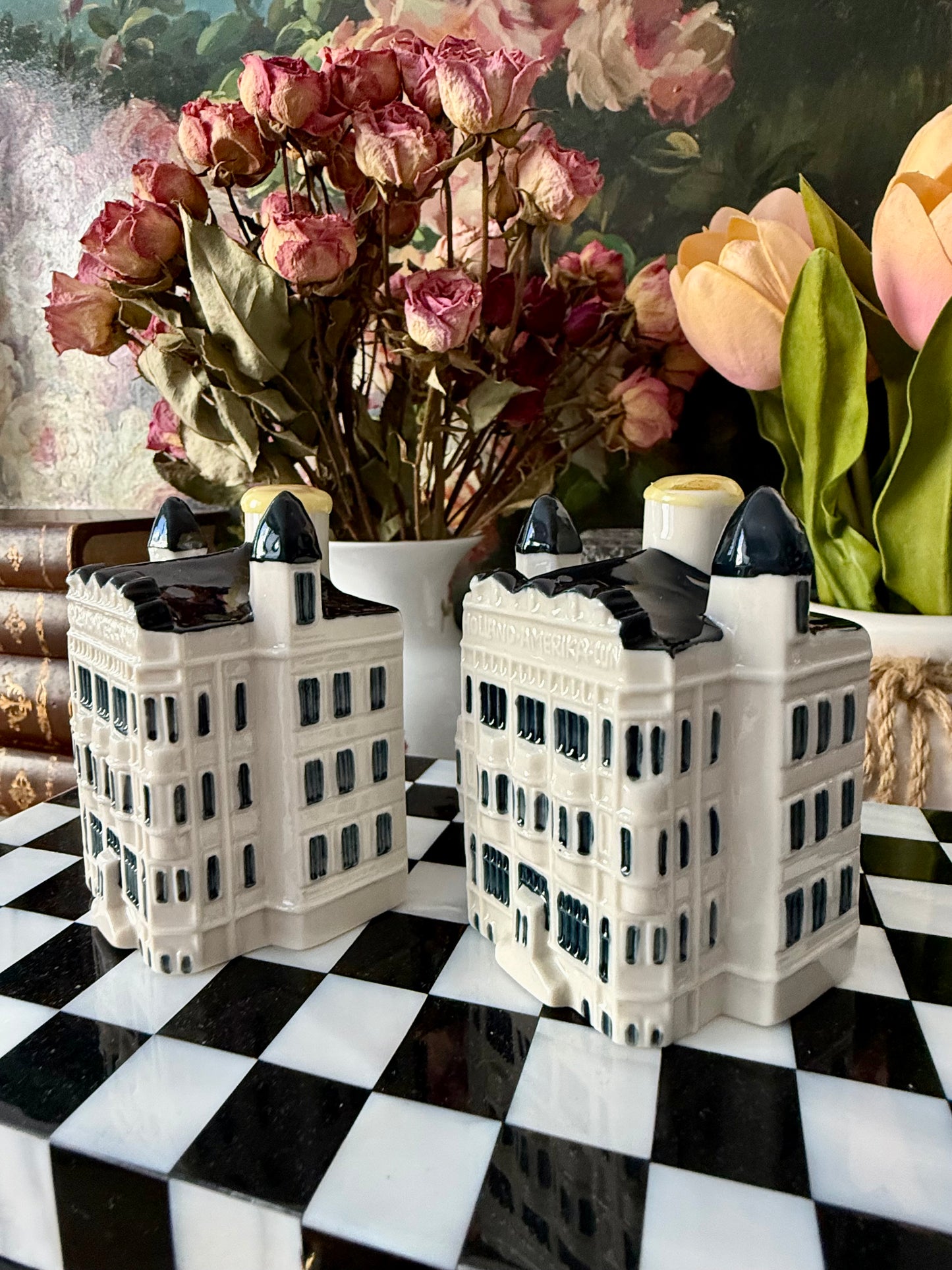 KLM Delft Blue Miniature Vintage Porcelain Dutch Houses - Nr. #97 (2 pc) - This price is only for one product!
