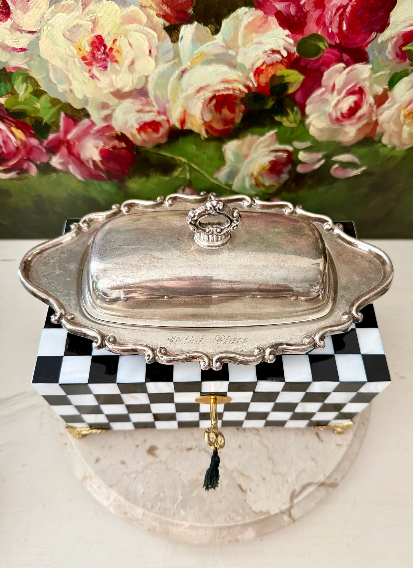 F.B. Rogers Silver Co., Vintage Silver Plate Lidded Butter Dish from the 1960s - Made in USA