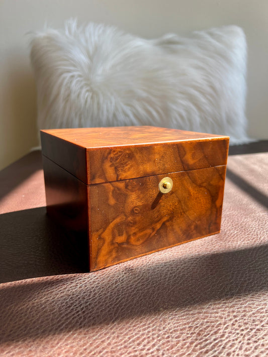 Italian Upscale Vintage Walnut Jewelry Box or Watch Holder by Ercolano