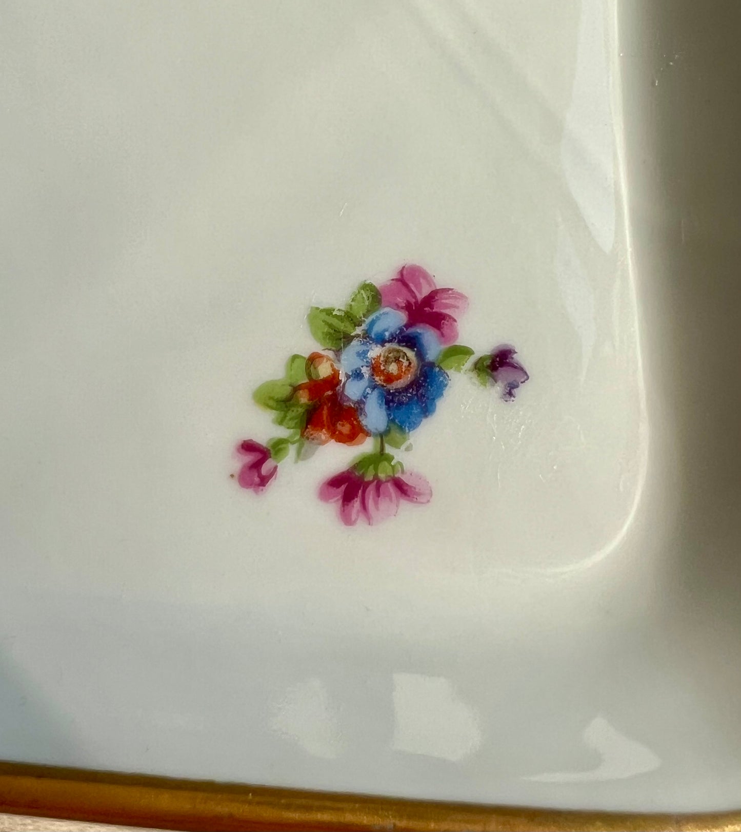 Limoges Porcelain Vanity Tray With Lilac Floral and Bird