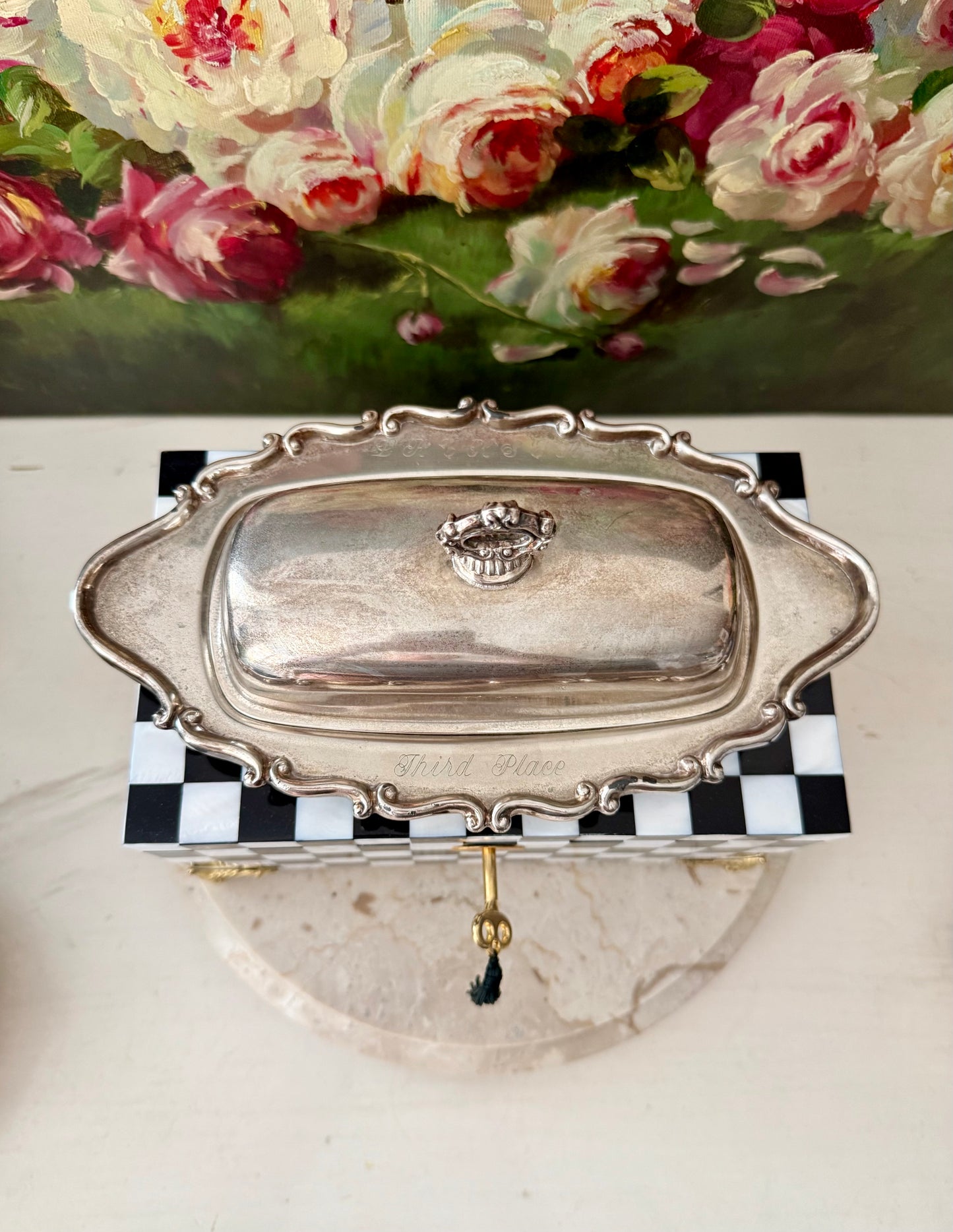 F.B. Rogers Silver Co., Vintage Silver Plate Lidded Butter Dish from the 1960s - Made in USA
