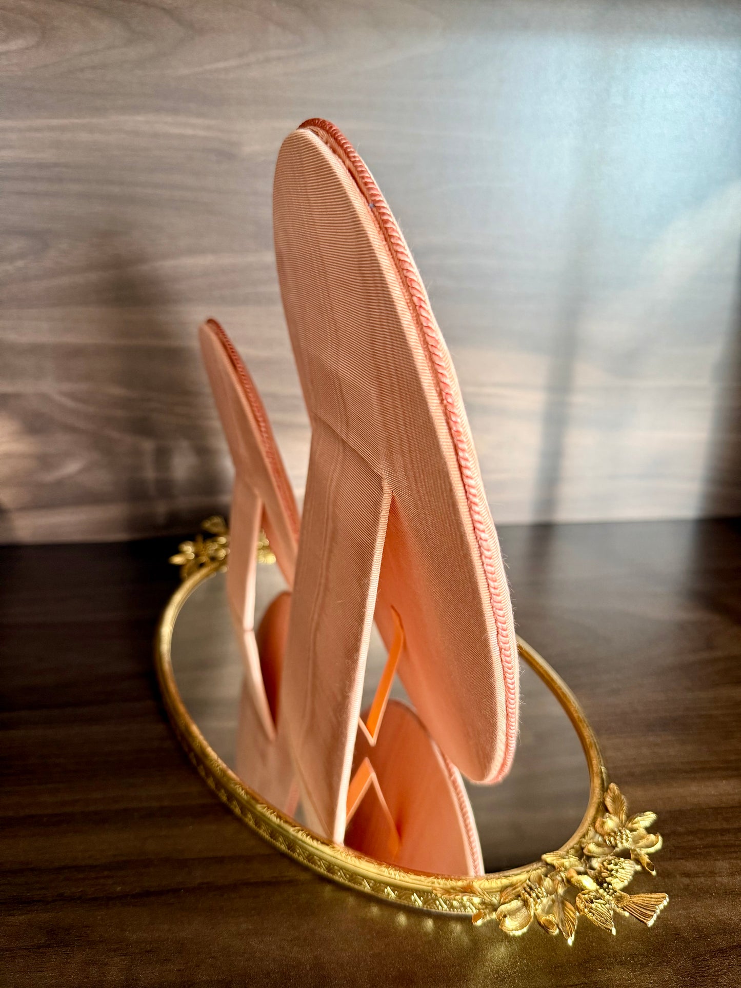 A Pair of Pink Elegant Silk fabric - coated Vintage Photo/ Picture Frames (2 pieces)